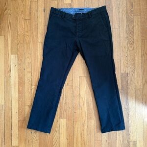 Gustin black 116699 chino slacks button fly slim fit 38x39